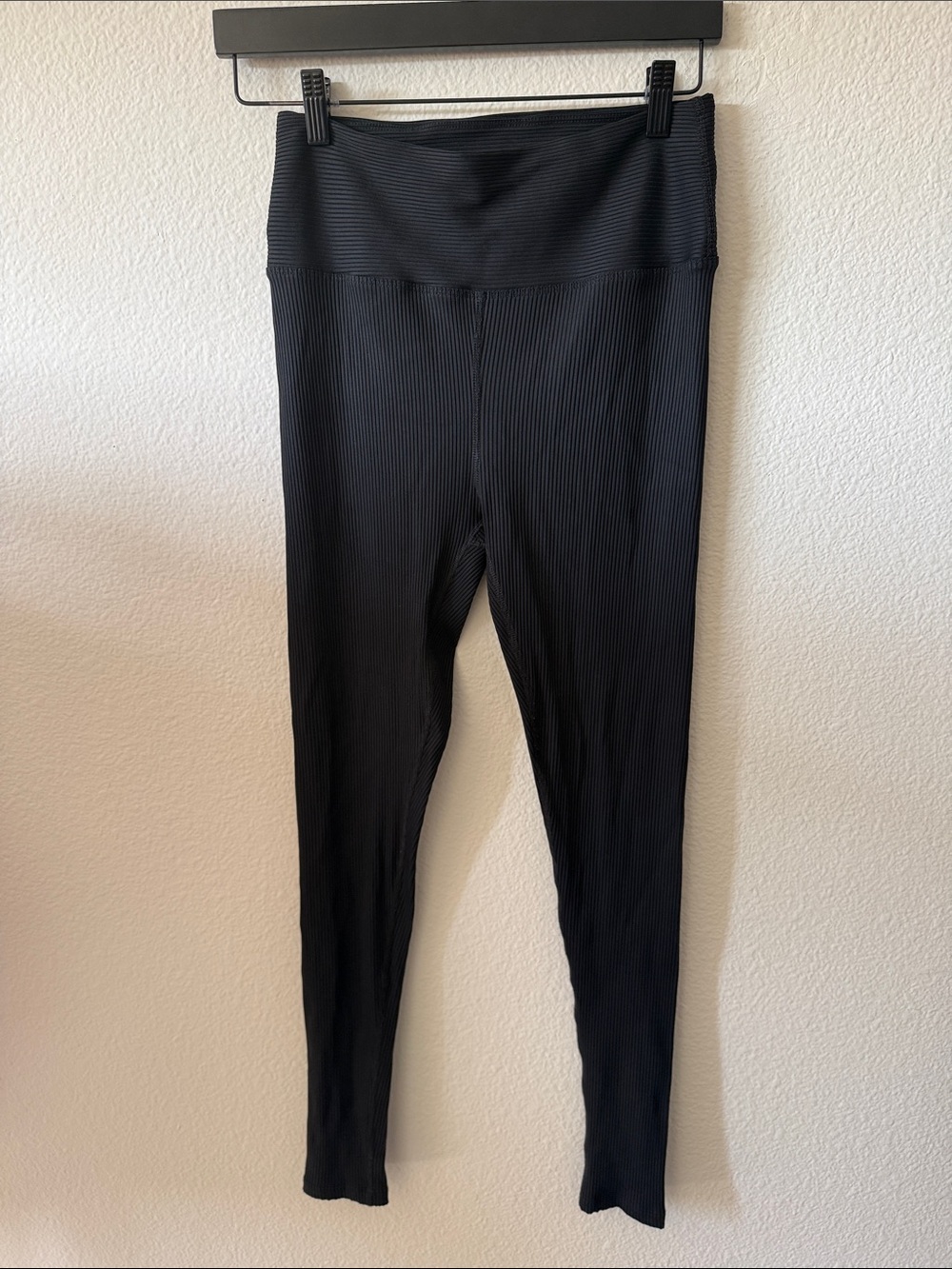 Year of Ours Black Ribbed High-Waist Leggings